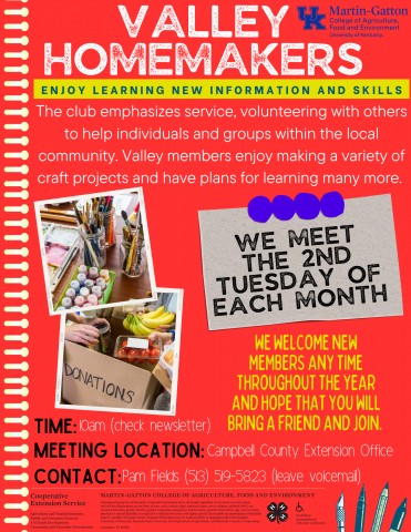 Valley Homemakers Flyer